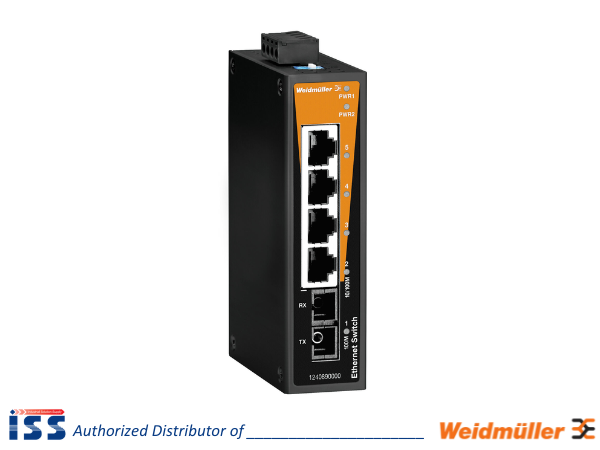 1240870000 | Bộ chia mạng 4 cổng RJ45 và 1 cổng Single-Mode IE-SW-BL05-4TX-1SCS Weidmuller | Chính h